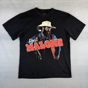 Post Malone Posty Co T Shirt Mens Small Black Cowboy Tour Rodeo Graphic Tee